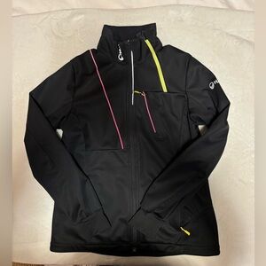 Helly Hansen Black Softshell Jacket with Pink and Yellow Trim